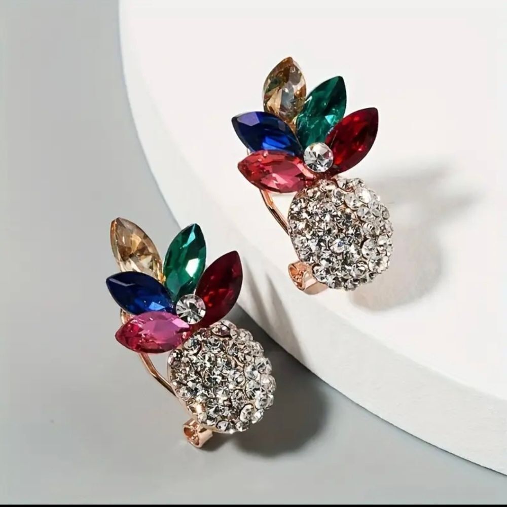  New Crystal Pineapple Stud Earrings